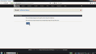 Screenshot showing the pfSense setup wizard