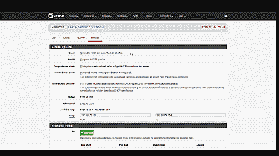 Screenshot showing the creation of a firewall rule for VLAN 10 in pfSense