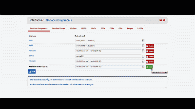 Screenshot showing the creation of a VLAN interface in pfSense