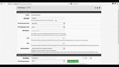 Screenshot showing the creation of a VLAN interface in pfSense